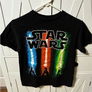Vintage Boys youth medium  Star Wars T-shirt black light saber collection